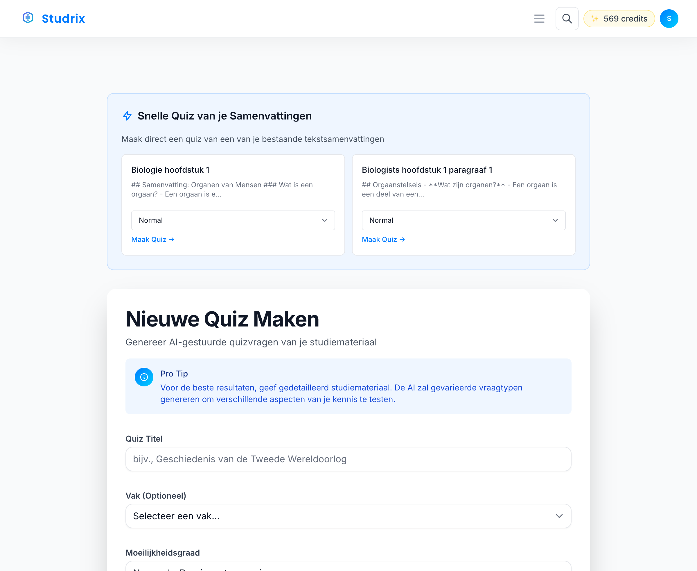 Stap 1: Upload je studiemateriaal