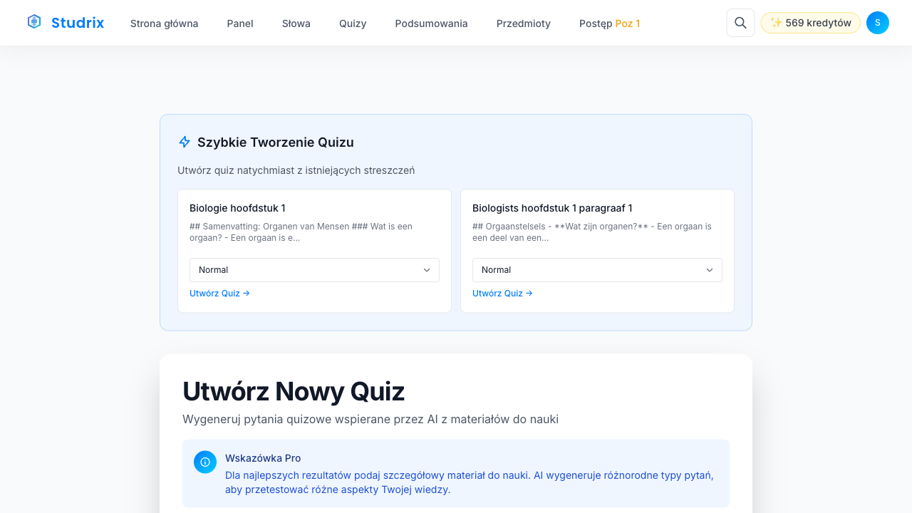 Krok 1: Prześlij swoje materiały do nauki