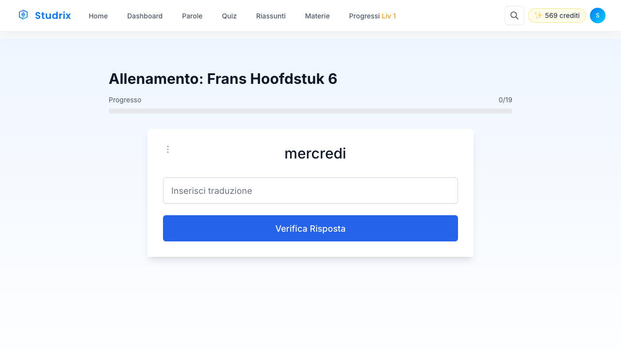 Studrix practice interface
